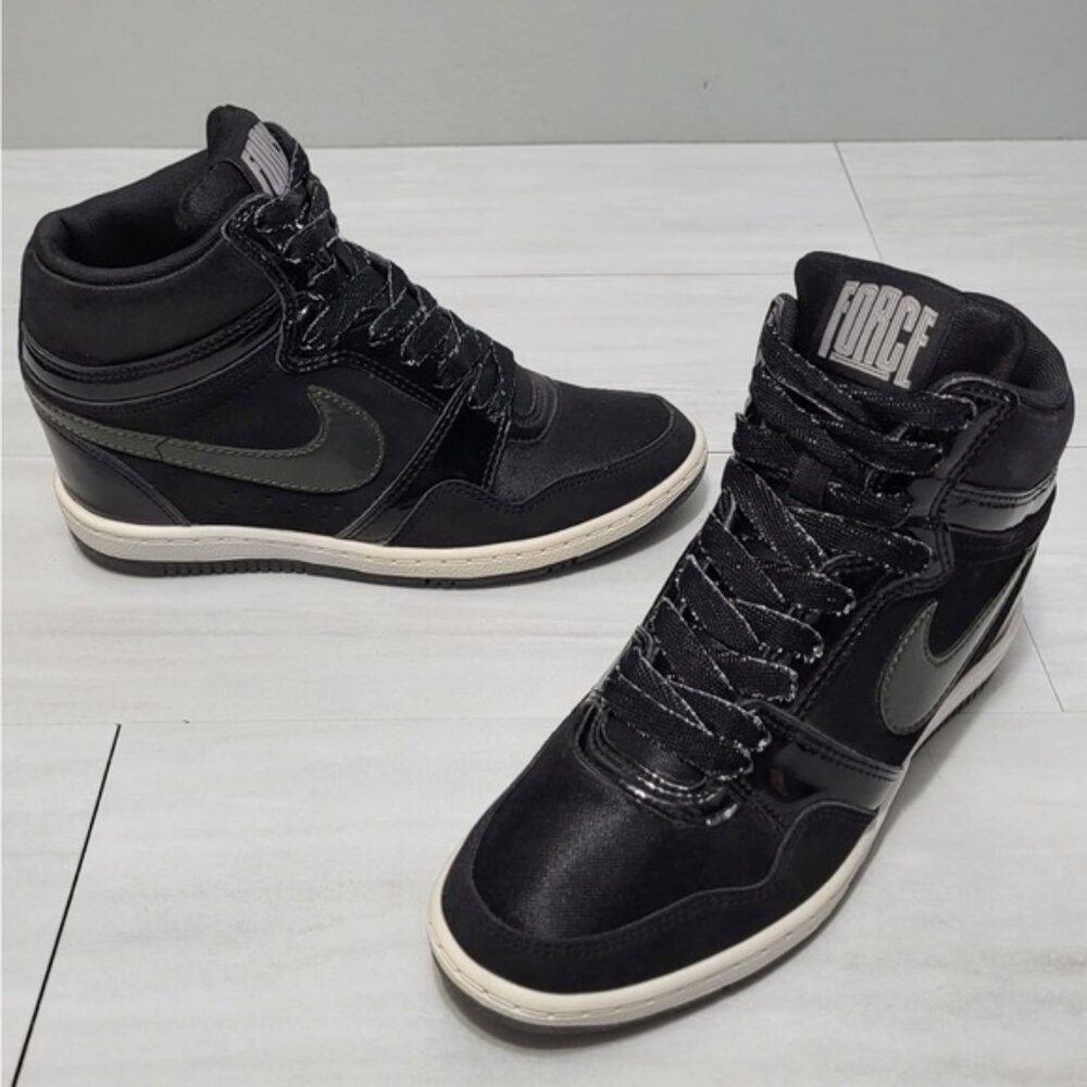 Nike Women's Force Sky High Black Hidden Wedge